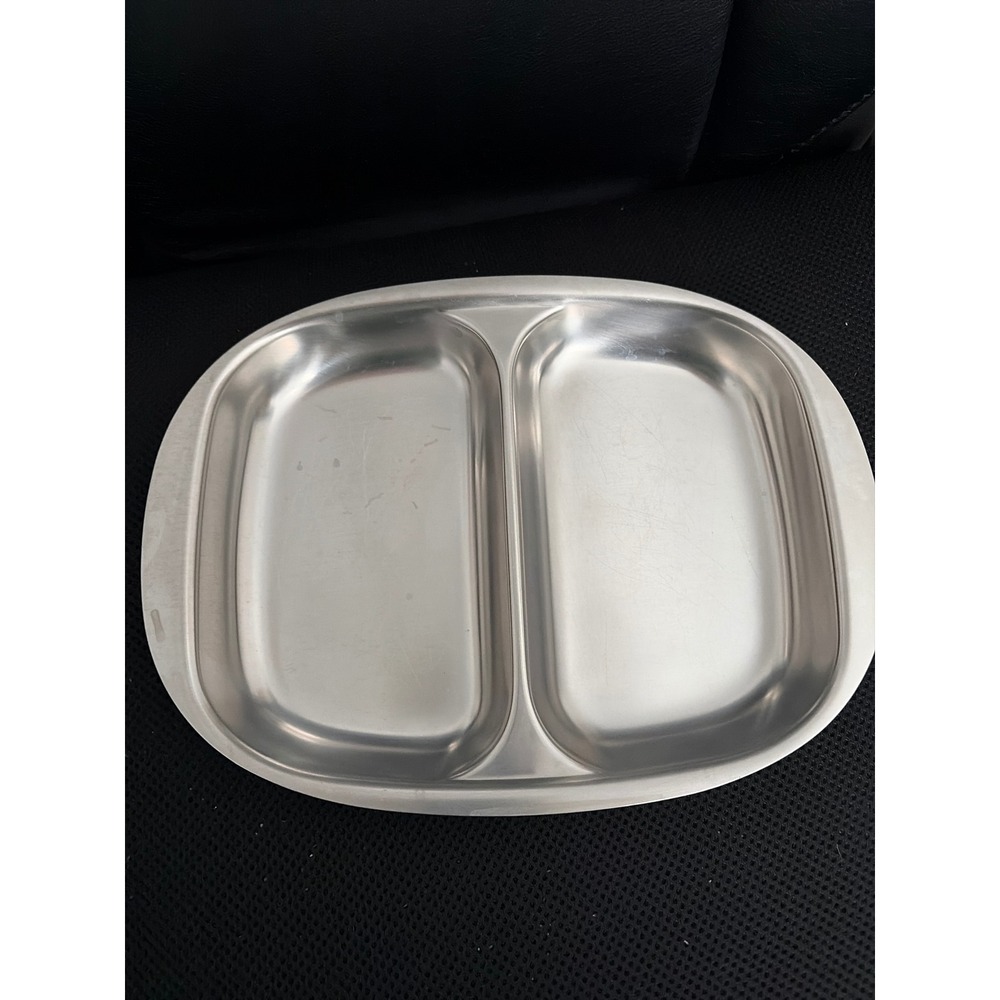 Cultura 18-8 Stainless Sweden Divided Tray 2-Compartment MCM 11" Vintage Silver